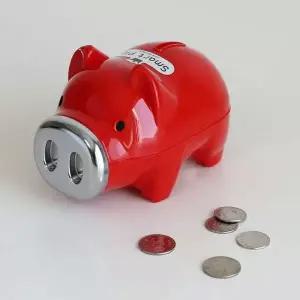 판촉홍보 레트로 레드돼지 잔돈 동전저금통 대 16cm 귀여운저금통