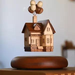 자기부상 피규어 하늘나는 집 공중부양 무중력 소품 장식