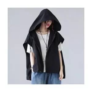여자 가을 캐주얼 필수템 조끼 코트 빅사이즈 후드 민소매 마이너 루즈핏 나시 인기3