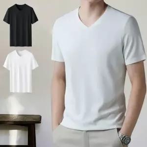 여름 아이스 브이넥 이너 데일리 반팔티 패션티셔츠 여름 데일리상의 베이직티셔츠
