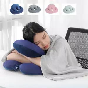 키밍 사계절 사무실 차량용 낮잠 쿠션 베개 휴대용목 용쿠션 수면 등받이 탈착식 방석 문어 인형 메모리폼