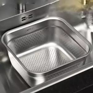 사각설거지통 키친아트 스텐 설거지통 싱크대 식기 타공 보관통 8L 설거지선반