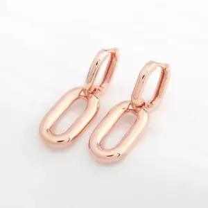 기본귀걸이 금침 로즈골드 볼드 링 드롭 원터치 귀걸이 14K