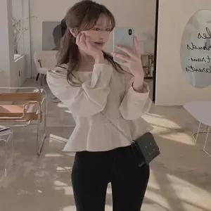 [샵앤] 여성 여리핏 하객룩 허리잘록 스퀘어넥 블라우스 WON-WBL-WD0CFA2