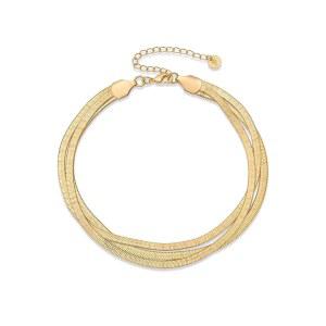 여성 파보이 14K 골드 도금 체인 발찌 - 미니멀리스트 링크 발목 팔찌 다인티 트렌디한 여름 해변 보석 선물 스네이크 피가로 마리너 페이퍼클립 비드