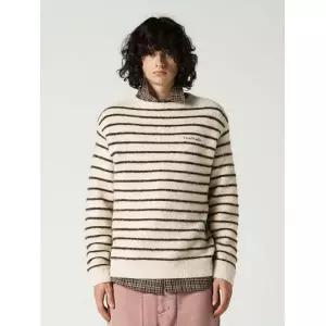비바스튜디오 [무료배송] 스트라이프 보트넥 니트 - IVORY