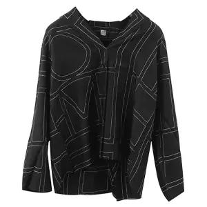 토템 모노그램 실크 PJ탑 블라우스 블랙 213 755 707 925