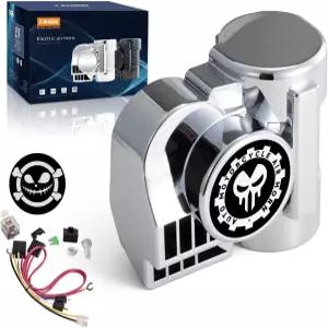 경적 커버 실버 12V 150DB 트레인 사운드 카 키트 모터사이클용 패빈 에어 쉘 모터바이크 트럭 보트 픽업용