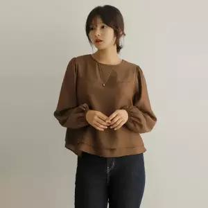 [66-110] 마소 레이어드 셔링 밴딩 블라우스