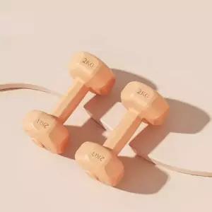 바디필 컬러 육각 아령 2개 세트 2kg 오렌지스포츠덤벨 운동 운동용