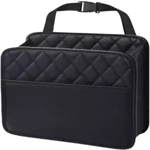 접이식 카시트 백 오거나이저 컵 홀더가 있는 대용량 걸이식 백시트 보관 가방 PU 가죽 방수 자동차 쓰레기 봉투 캔 대부분의 차량을 위한 여행 액세서리(1PC) 1PC