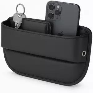 AC4 ？ 유니버설 카시트 갭 필러 정리함 | 자동차 SUV 및 트럭용 프리미엄 PU 가죽 보관함 앞좌석 케이블 슬롯 지갑 선글라스 에센셜용 카 포켓 정리함. 1