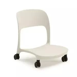 코비아 좌식의자-로라형-화이트 좌식의자 13인용의자 등받이의자 좌식책상의자 사출의자