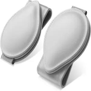 자동차용 MoKo 선글라스 홀더 자동차 선바이저용 가죽 마그네틱 모든 모델용 티켓 카드 클립 장착 액세서리 2팩 그레이 gray