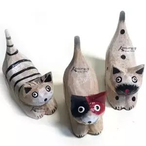 아기고양이 3형제 목각인형 미니어쳐 인테리어소품 생일선물 크리스마스선물