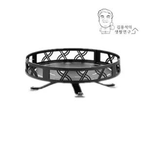 모던 블랙 회전 트레이 1단 다용도회전트레이 회전쟁반 양념통수납 정리대 싱크대수납