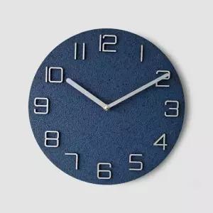가벼운 인테리어 못없이시계 블루 빈티지 모던 벽시계 개업선물 벽걸이시계 무소음벽시계