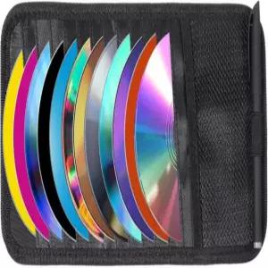 자동차용 보후이즈 CD 케이스 홀더 DVD 차량용 바이저 보관용 오랑자이저 선 정리함 12개의 보관 슬리브 1개 메쉬 포켓 펜 홀더(블랙) Grey