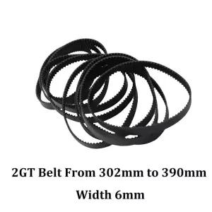 3D 프린터 부품 GT2 6mm 폐쇄 루프 타이밍 벨트 302 308 320 330 336 340 348 350 358 360 370 376 380 386