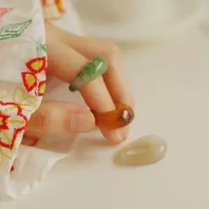 [하프클럽/]빈티지 호마이카 링세트 마블링 호마이카 반지 여성