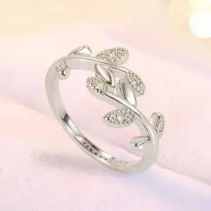 [하프클럽/]프리사이즈 리프링 썸 캐주얼 심플 새싹 실버링