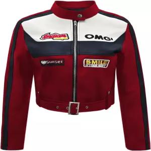 구다스오 여성 오버사이즈 가죽 재킷 인조 스웨이드 가을 패션 오토바이 코트 겨울 의상 Y2K 상의