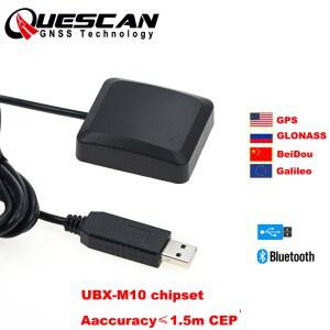 GPS수신기 QUESCAN UBX M10 베이더우 GNSS 블루투스 윈도우 갈릴레오 안드로이드 수신기 마린용 USB NMEA GPS 리눅스 모듈 안테나