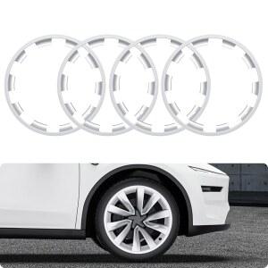 바세노르 2026 2025 테슬라 모델 Y 주니퍼 20인치 휠 림 프로텍터, 가드 허브캡 커브 래쉬 커버, 외장 액세서리 실버용 자동차 보호 타이어 트림