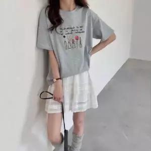 여성용 면 하계 캐주얼 캐릭터 프린트티 귀여운 반팔 데일리 베이직 라운드 얇은 티셔츠 블라우스 SPO마켓2