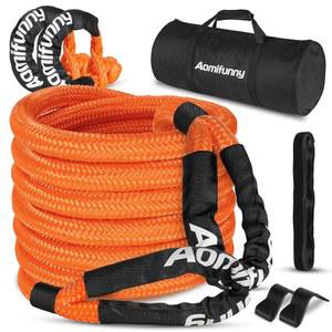 아오미펀니 1인치 x30피트 키네틱 리커버리 견인 로프 키트 48 800파운드 브레이크 강도 35 탄성 소프트 섀클 2개 오프로드 SUV 트럭 ATV UTV 트랙터 및 4x4 차량용 헤비 듀티 스트랩