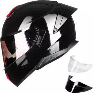 성인 남성용 ILM 오토바이 헬멧 풀페이스 여성용 DOT 2 스포일러 파워스포츠 듀얼 바이저 스트리트 레이싱