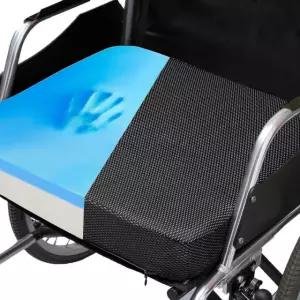 CYLEN 이폼 젤 인퓨즈드 메모리 폼 레이어 휠체어 쿠션 휠체어사무용 의자 주방 카시트압통 및 꼬리뼈 고밀도 폴리폼 베이스(블랙) Black