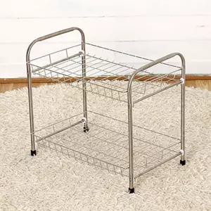 스테인리스 사각 선반 조립형 미니 진열대 2단 랙주방인테리어 씽크대 스탠딩 다용도 철제 스텐 심플