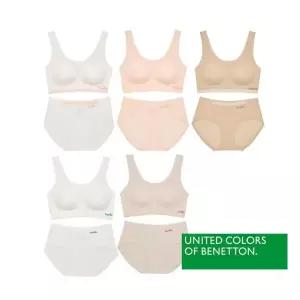 베네통 언더웨어 베네통 베네통 키즈 투톤 프리컷메쉬 퓨징 주니어 브라팬티 4종세트 택1 465262