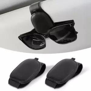 자동차용 2팩 선글라스 홀더 자동차 바이저용 마그네틱 가죽 티켓 및 카드 클립 액세서리용 정리함 인테리어 액세서리