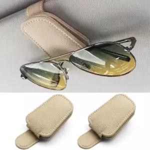 자동차용 예시토나 선글라스 홀더 자동차 바이저용 마그네틱 가죽 클립 선 안경걸이 클립(카키 2팩) Khaki 2 Pack