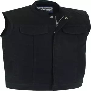 다니엘 스마트 남성 데님 조끼 스쿱 칼라 모터사이클 내부 캐리 포켓과 숨겨진 지퍼가 있는