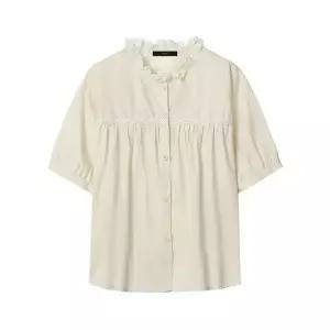 르샵 레이스 카라 펀칭 반팔 블라우스 DP3BA017A 466084