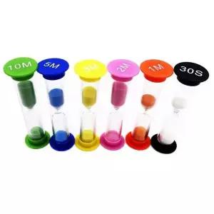 탁상용 컬러 모래시계 6P 세트 시간관리 데코 소품