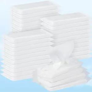 Crtiin 50 팩 자동차 티슈 리필 냅킨 홀더용 오토 바이저 부드럽고 매끄러운 선 여행용 페이스 타월 3겹 1500장