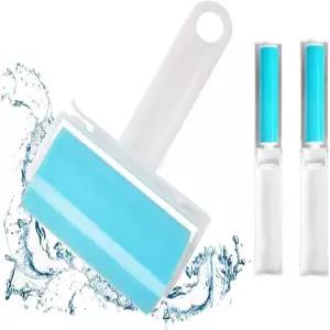 끈적끈적한 보푸라기 롤러 3팩 재사용 가능한 세탁 반려동물 털 제거제에는 옷 카시트용 크고 작은