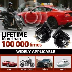 센지웬 자동차 경적 12v 130dB 슈퍼 라우드 2팩 키트 - 트럭 열차 트위터/베이스 하이 로우 톤 일반