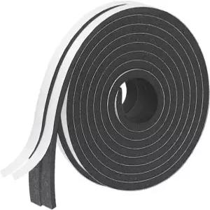 폼 단열 테이프 자체 문과 창문용 1/4인치 x 19.7피트 풍향 박리 방음 도어 씰 웨더스트립 파이프 냉각 에어컨 스트립 1/4In x 19.7Ft