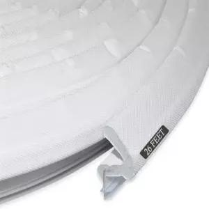 LSGCQ 커프 웨더 스트리핑 도어 씰 스트립 26피트 Q 폼 웨더스트립 슬롯 설치 크기에 맞게 쉽게 자를 수 있습니다(흰색) 26 Ft White