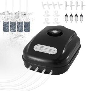 아쿠아닛 아쿠아리움 에어 펌프 300GPH, 최대 튜브, 200갤런 스톤, 밸브가 수경식 에어레이터 강력한 어항, 장착된