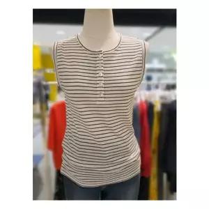 베네통 베네통 버튼 슬리브리스 스트라이프 티셔츠BATS94541 BATS94541 466374