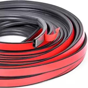 이중층 자가 접착 자동차 도어 고무 씰 스트립 5개의 구멍 밀봉 스티커 소음 차단 웨더스트립 가장자리 보호대 테일게이트용 내부 액세서리(32.8피트)