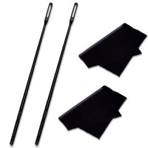 HZMM 2개 플루트 클리닝 키트 막대 천 관리 유지 도구 스틱 면봉