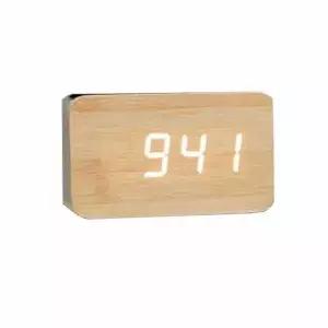bns LED 우드무늬 심플 시계 탁상시계 직사각형 우드