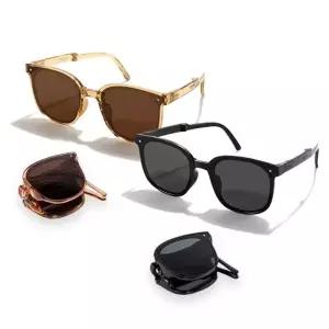 휴대용 선글 접이식 편광 썬그 폴딩 케이스 틴트 썬글 안경 라스 경량 자외선차단 수납
